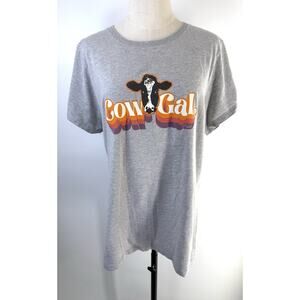 ariat womens t shirt XXL Grey Cow Gal Western Tee